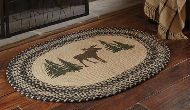 Moose Printed Braided Rug 2.6' x 3.5' Park Designs - The Fox Decor